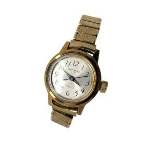 Vintage'- Ladies Dufonte Lucien Piccard- 17 Jewels Mechanical Swiss Watch-Gold p